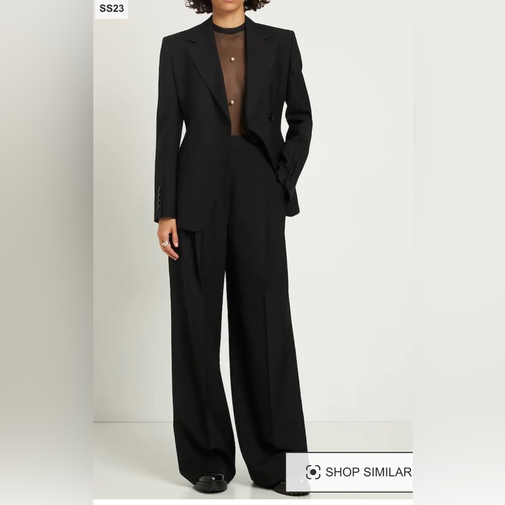 Burberry women’s 100% wool wide leg trousers